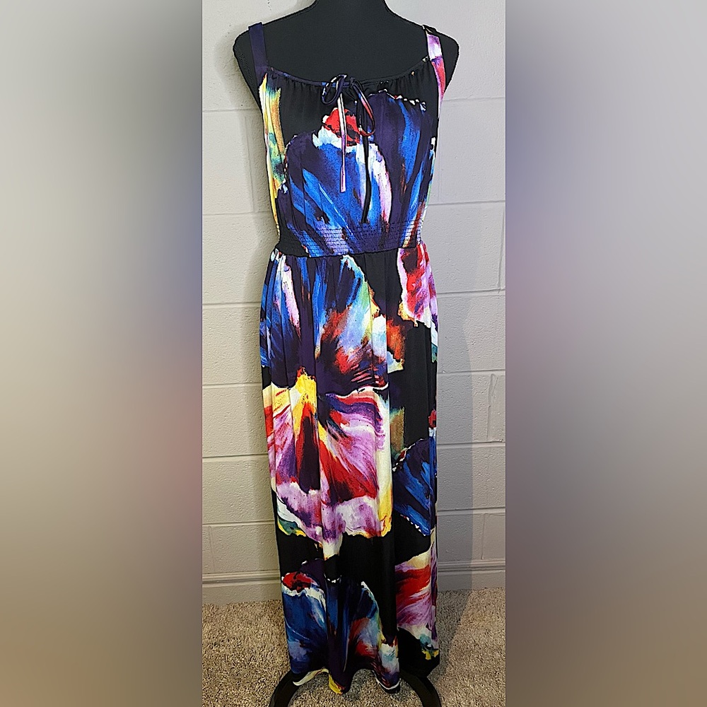 Vibrant multi color maxi dress